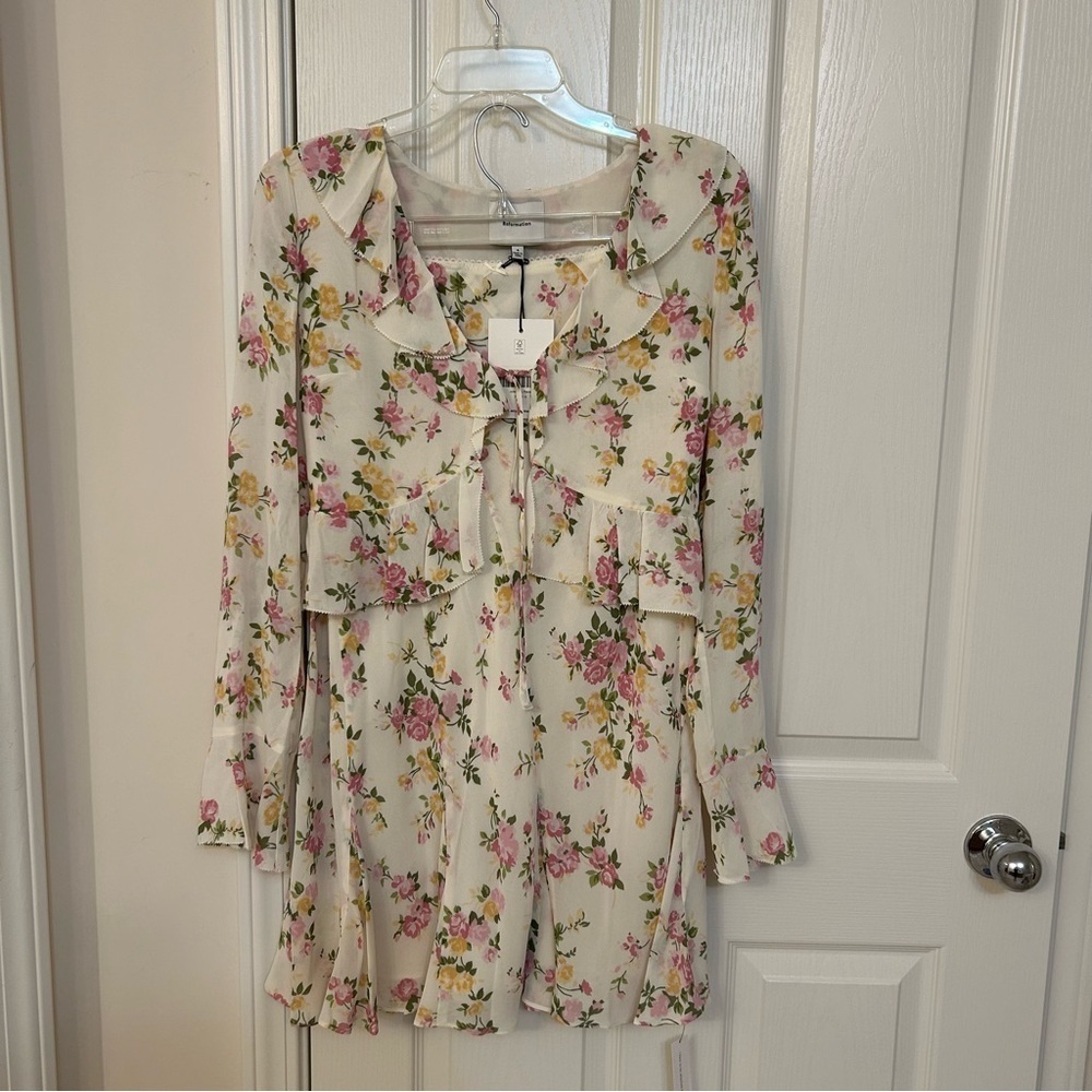 Reformation Julie Two Piece long sleeve top w/ matching midi skirt in Posy Sz 4 - Picture 8 of 16
